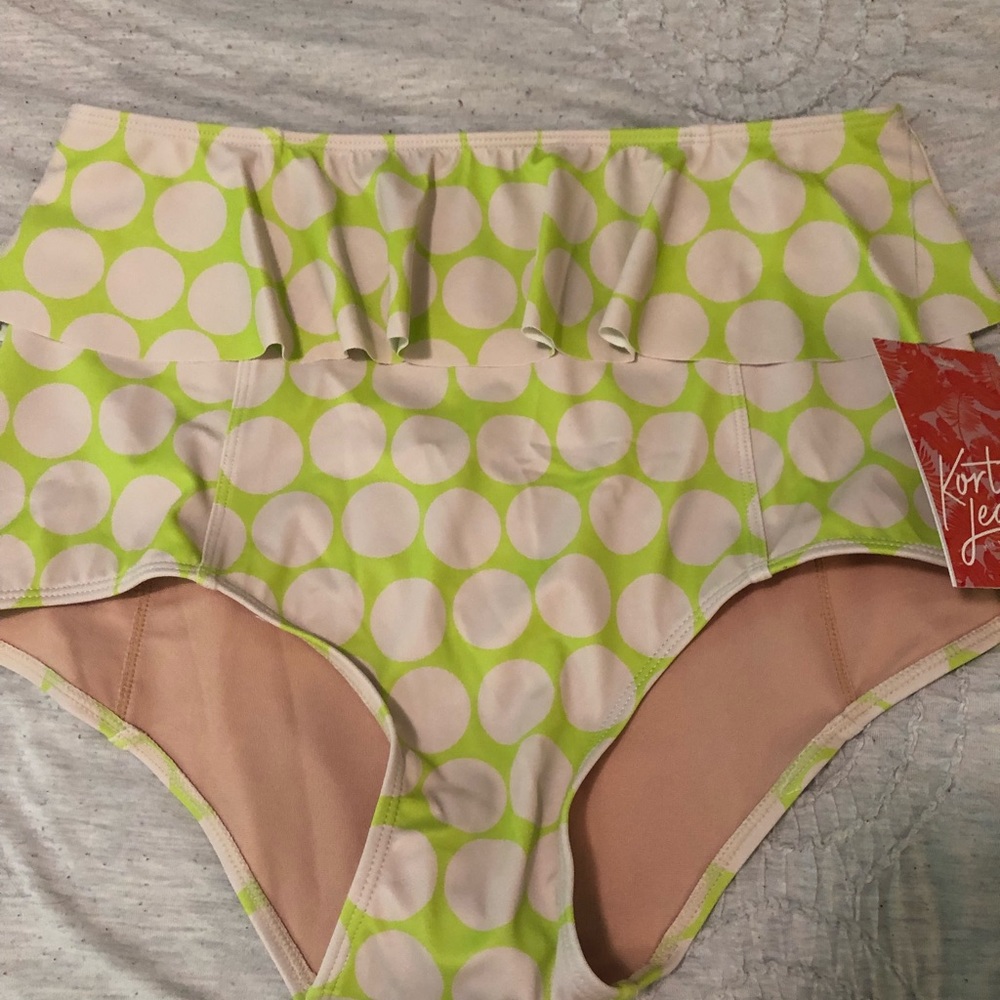 NWT Lime Dots peplum Kortni Jeane